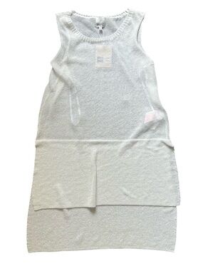 NWT Minkpink METALLIC KNIT TUNIC Cover Up Off White Medium